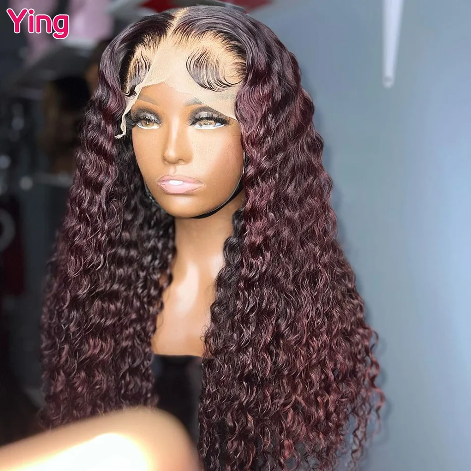 Ying Hair Paprika Ombré 13x4 Lace Front Wig Human Hair Deep Curly Wave 13x6 Lace Front Wig PrePlucked 5x5 Transparent Lace Wig