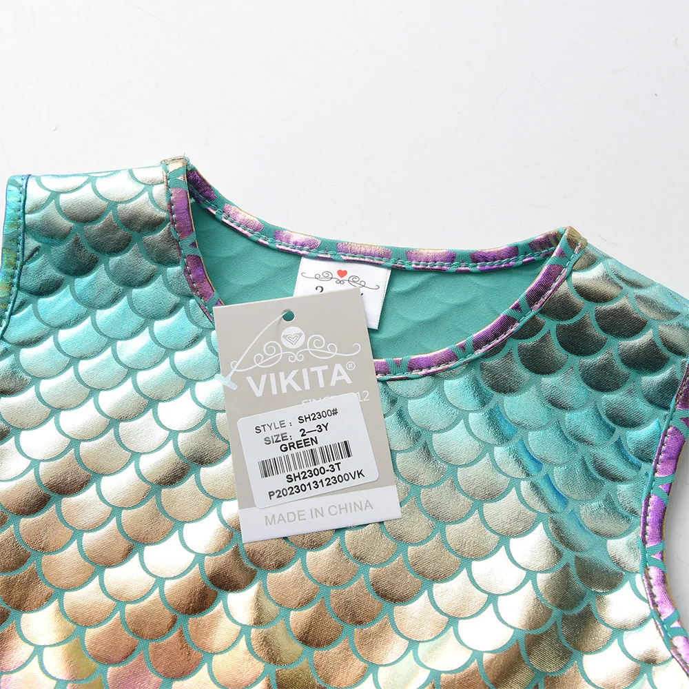 Платье детское с юбкой-пачкой и принтом русалка