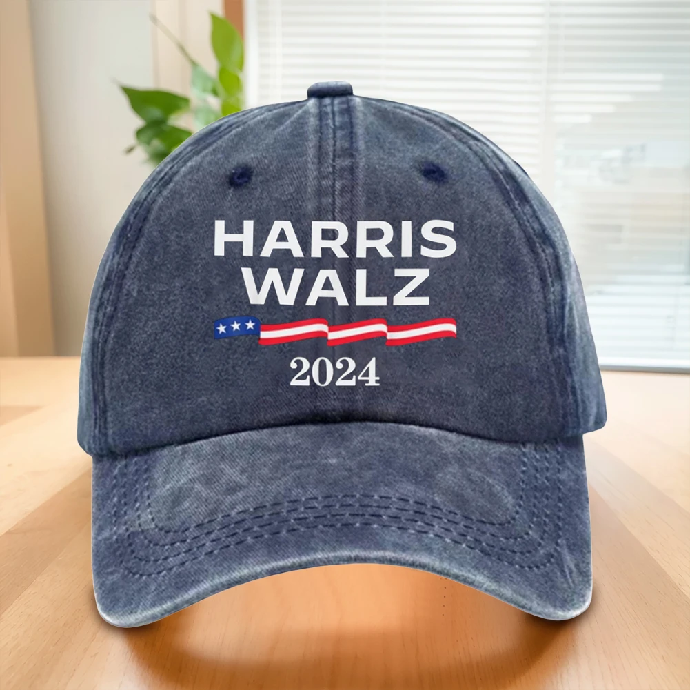 Бейсбольная кепка Harris Walz потертая хлопковая регулируемая бейсбольная 2024 модная