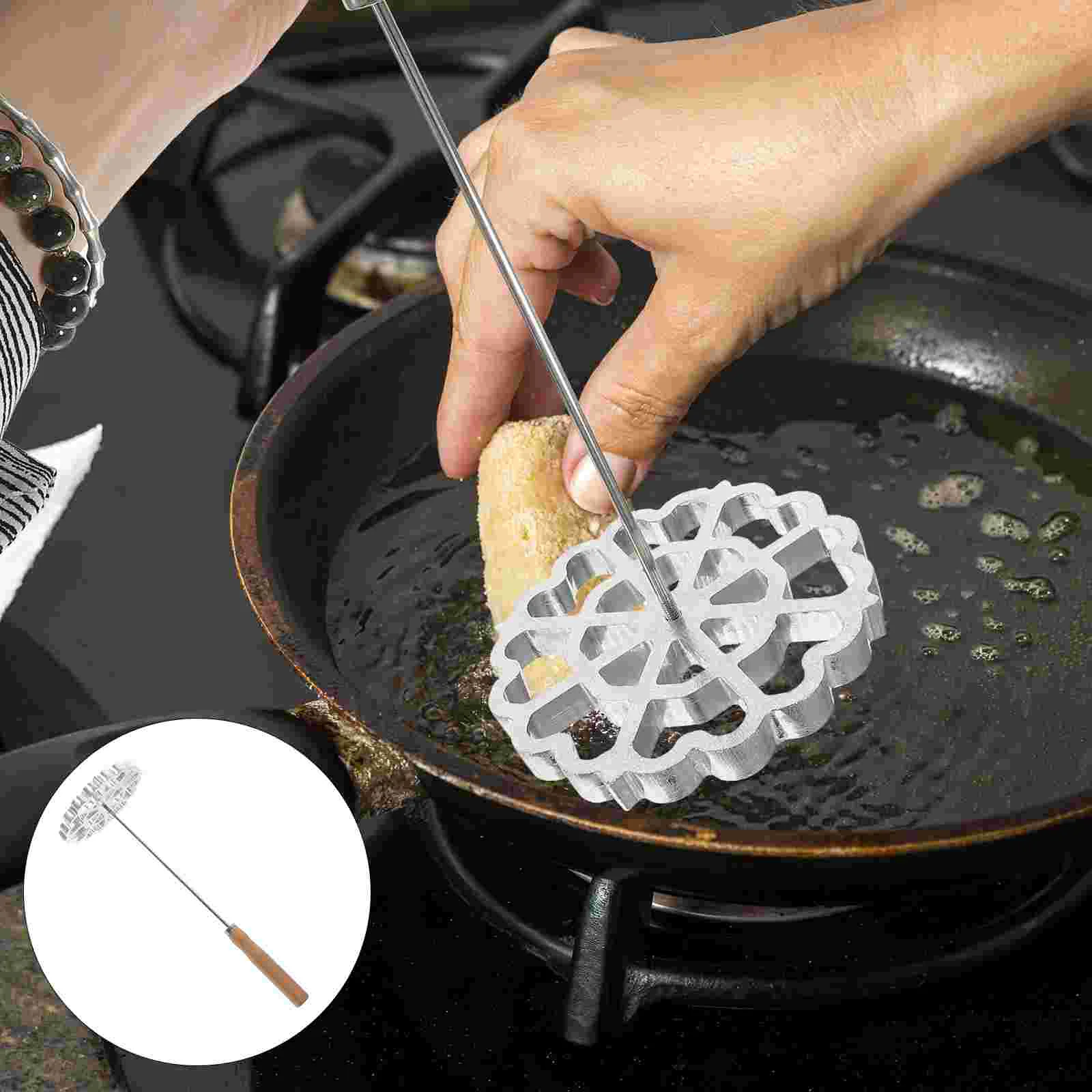 

Timbale Iron Oil Pier Mold Stainless Steel Cooking Utensils Wood Handle Kitchen Spoon