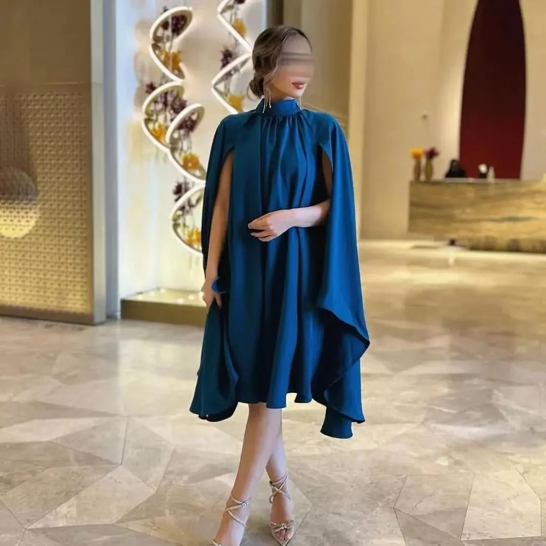 

AsaNagi Evening Satin Prom Dresses Sleeveless Backless Women Knee Length Elegant Robe De Soirée Ball Gown Party Dress 2023