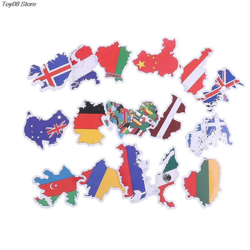 

50 Pcs Countries Map Travel Sticker DIY Scrapbooking Suitcase Laptop Car Motorcycle National Flags Stickers Toys for Children