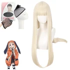 Парик Kakegurui Jabami Yumeko Yomoduki Runa Косплей Аниме крем Золотой прямой 80 см искусственные волосы с шапочкой