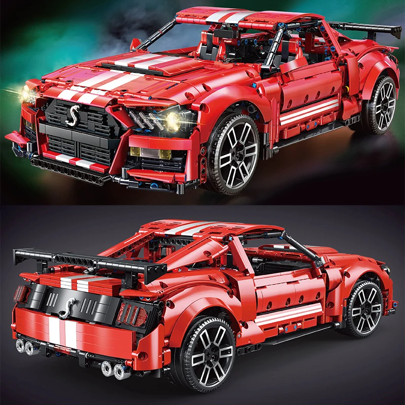 

Compatible with Lego High-Tech MOC Mustang GT500 SuperCar Building Blocks Models 1:10 Racing Vehicle Bricks Childrens Toys Gifts