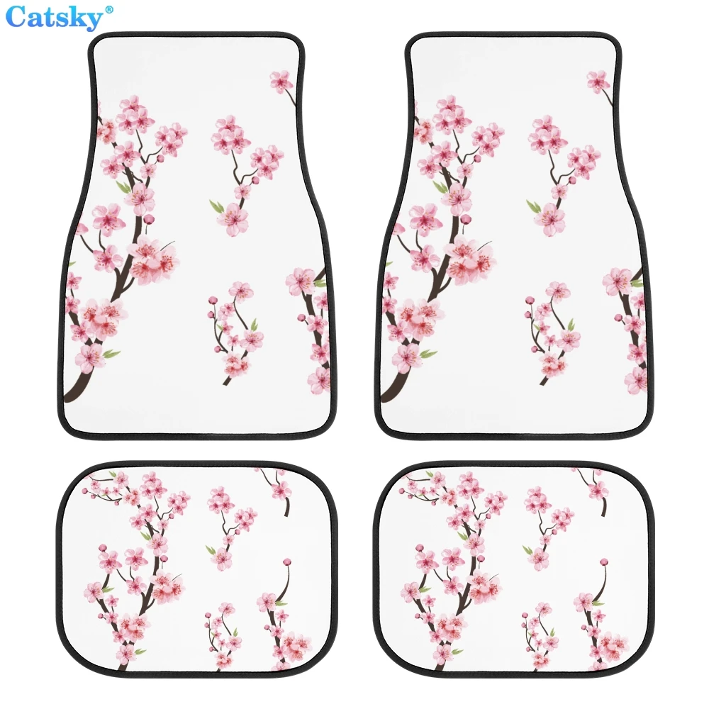 

Cherry blossom, flower-and-bird style Car Floor Mats, Hippie Car Mat, Car Accessories Gift, Stoner Gift, Retro Car Accessories,