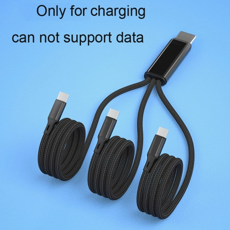 

Multi USB Type C Cable Braided 3 in 1 Multiple USB C Cable Charging Cord with 3 Type-C Port Connector Drop Shipping