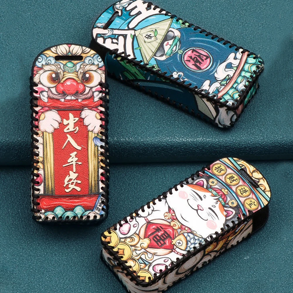 

Для Mitsubishi Outlander ASX Pajero чехол для ключа Pajero Sport Lancer EX Eclipse Cross автомобильный чехол для ключа аксессуар полностью кожаный чехол