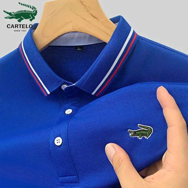 

Summer Brand Embroidered Polo Shirt Men Hot High Quality Men's Short Sleeve Breathable Top Business Casual Polo-shirt for Men