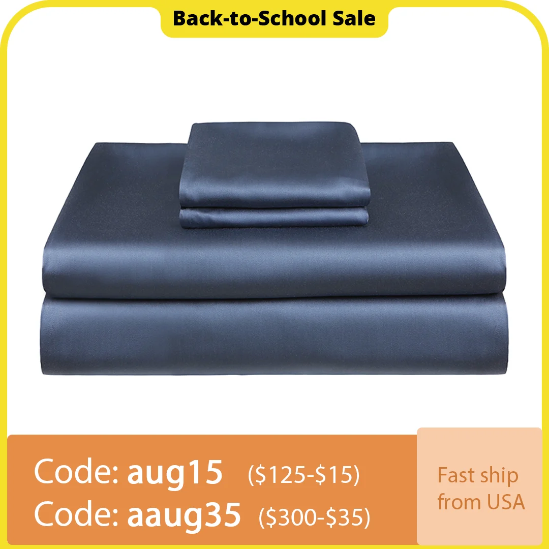 

Комплект постельного белья ZonLi из 4 предметов, мягкие охлаждающие простыни из натурального бамбукового волокна, однотонные, Королевский, дв...