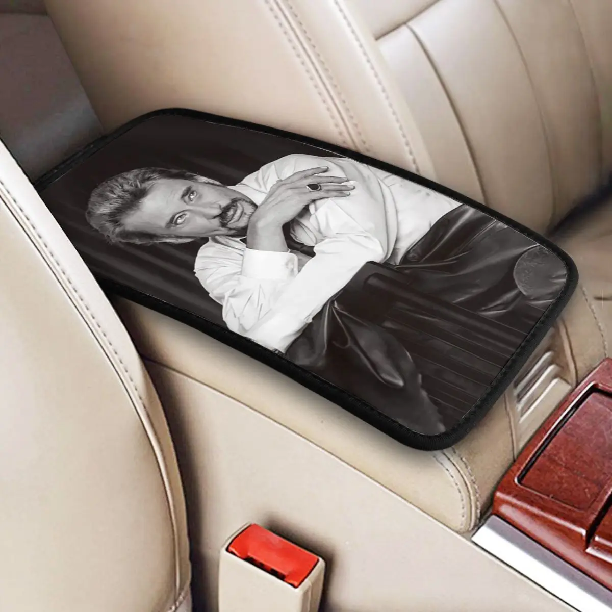 

Johnny Hallyday Rock Car Armrest Cover Luxury French France Singer Center Console Pad Storage Box Protection Mat
