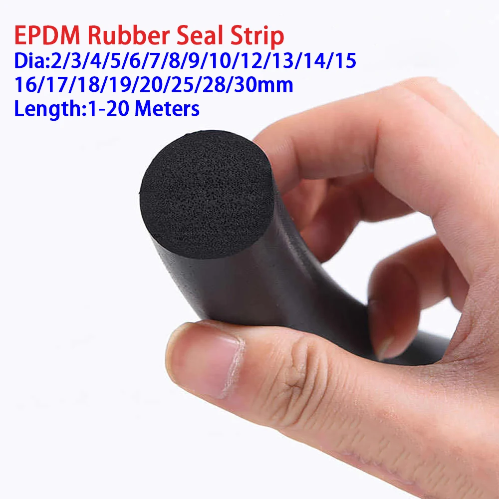 

Черная круглая резиновая уплотнительная лента EPDM 2-30 мм