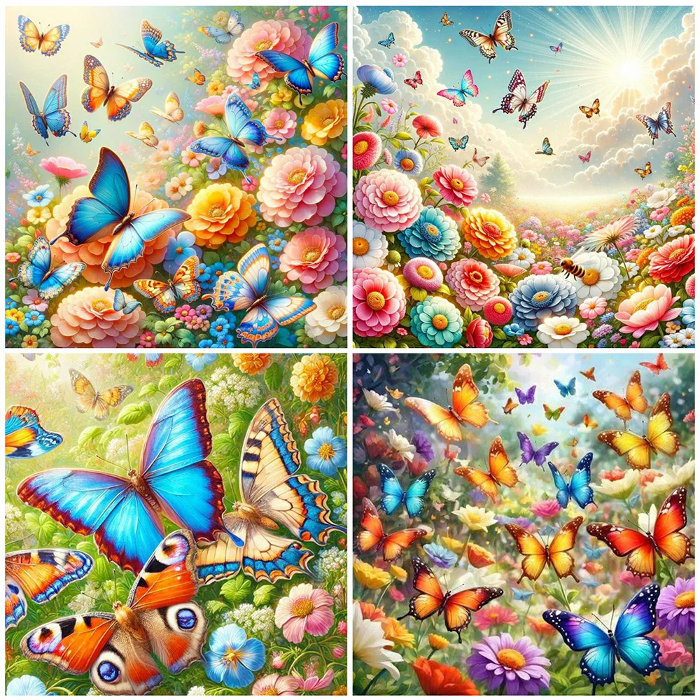 AZQSD мозаика в виде алмазной бабочки 5D Wer Полный Круглый ромашки полный комплект