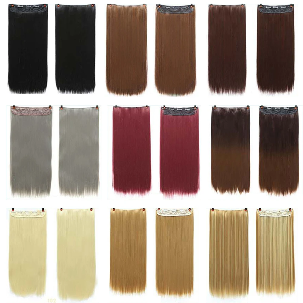 

Bellqueen 5 Clips In Synthetic Hair Extension 22 Inch Long Straight Invisible Clips In Hair Pieces For Women