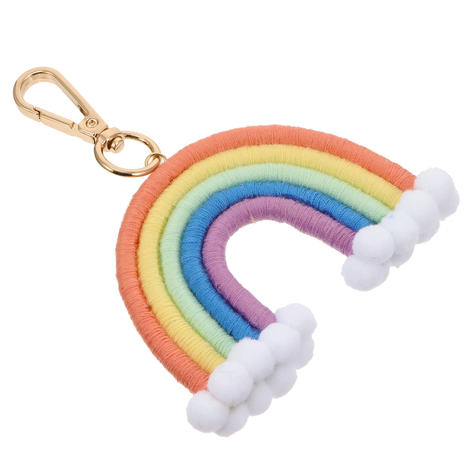 

Rainbow Keychain Keycharm Pendant Photography Hanging Chain Macrame Keyring Ring Ornament Backpack Props Charms Novelty Funny