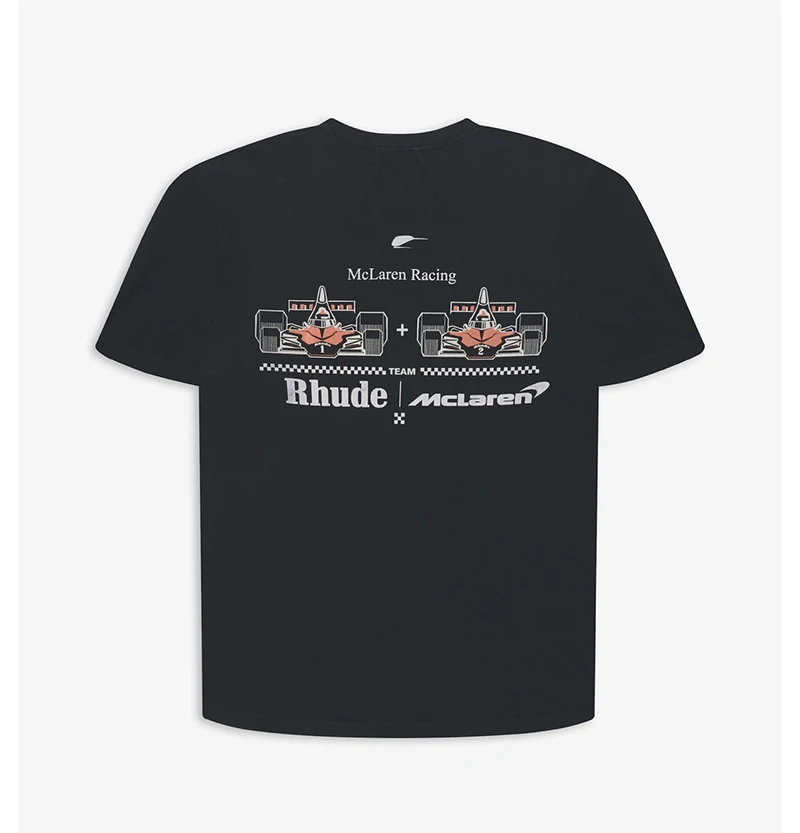 

Rhude X Mclaren T Shirt Men Women 1:1 High Quality Car Pattern Printing T-shirts Rhude Tops Tee Men Clothing Harajuku
