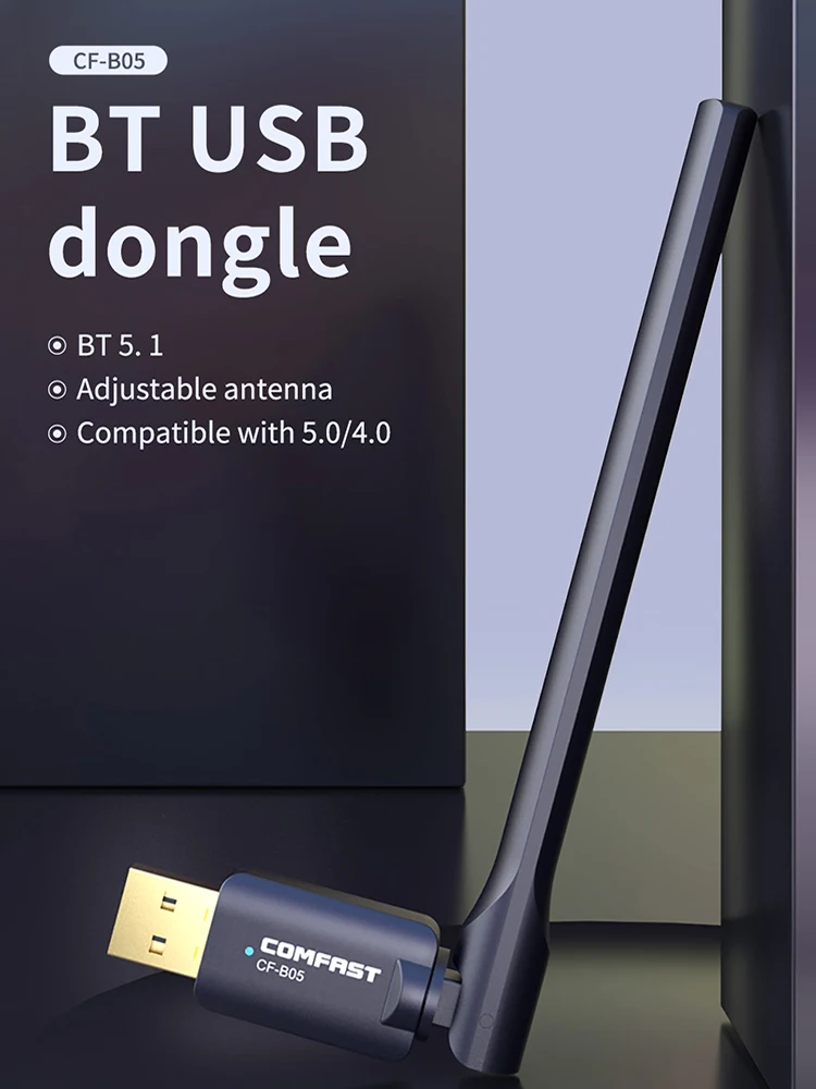 Comfast USB Bluetooth 5.1Adapter Dongle Antenna Long Range Wireless Audio Receiver Transmitterfor Desktops Notebook Adapter