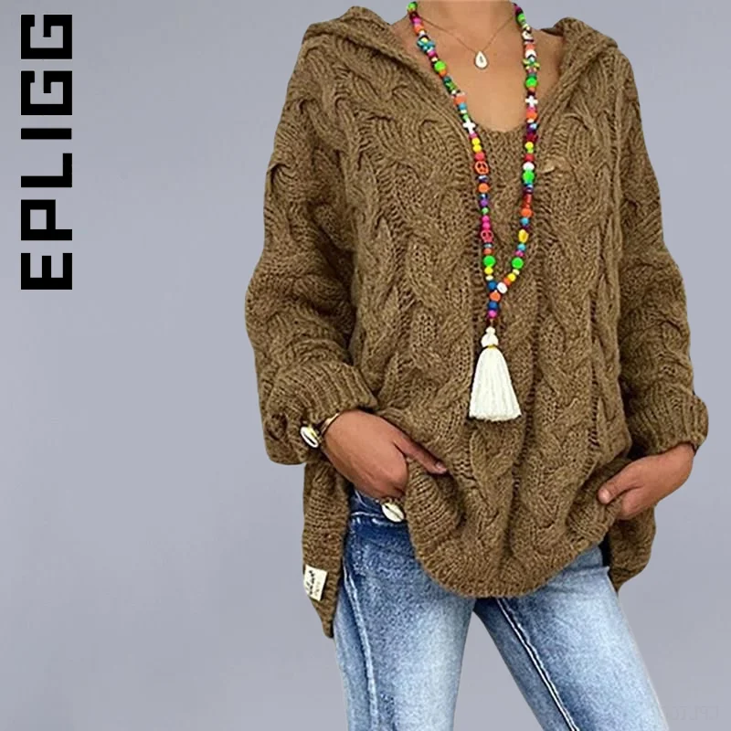

Epligg Fashion Women Sweater Knitted Vintage Sexy Top Women Loose Simple Korean Sweaters Women V-neck Basic Female Woman Sweater