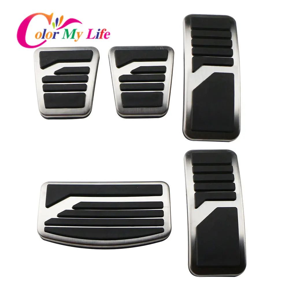 

Color My Life Stainless Steel Car Pedal Pad Cover AT MT Pedals for Mitsubishi ASX Outlander Lancer EX Eclipse Cross Pajero