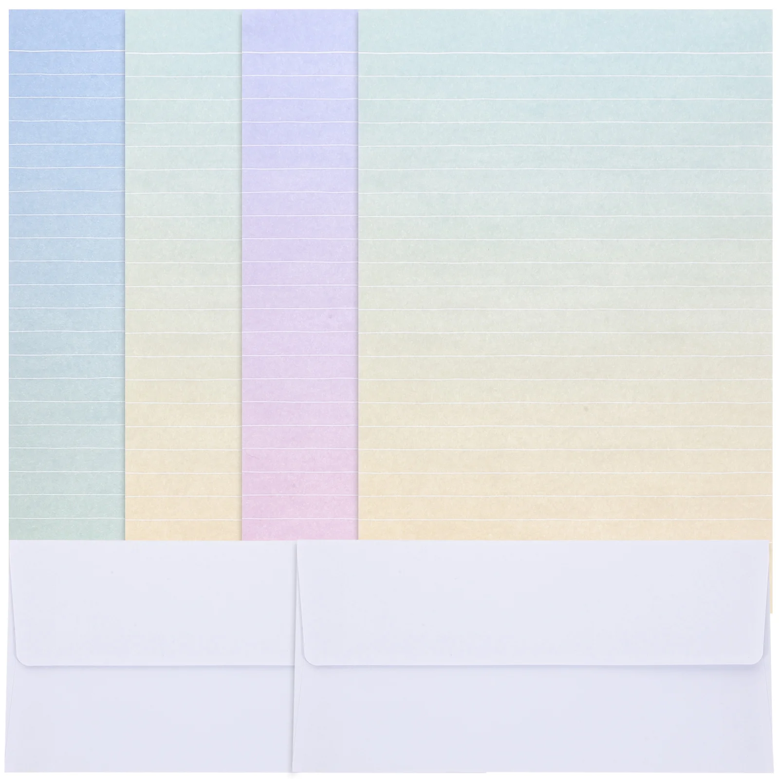 

4 Set Stationary Paper Envelopes Set Gradient Color Writing Paper For Letter Invitations Message Note ( Mixed Color )