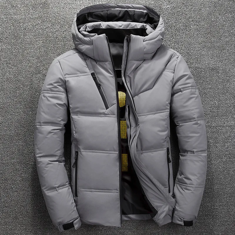 2022 Men Down Jacket Coat Casual Autumn Stand Collar Puffer Thick Hat White Duck Parka Male Men's Winter Down Jacket with Hood