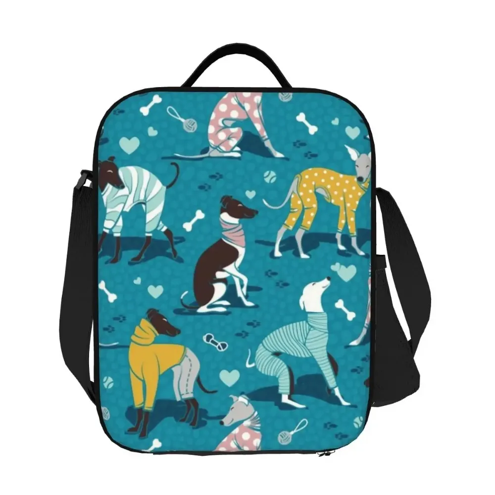 Милые борзые собаки термоизолированные сумки для обеда уиппет борзая сумка