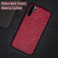 cowhide phone case for huawei p20 p30 lite mate 10 20 pro y9 p smart 2019 snake texture cover for honor 8x 9 10 20 lite case