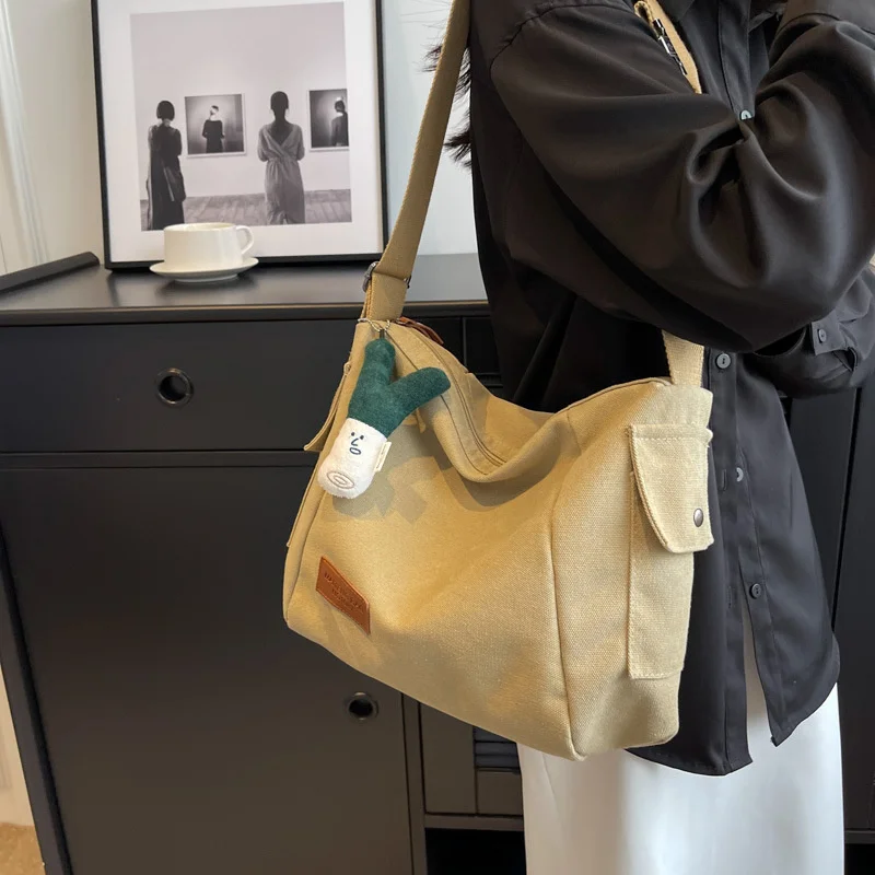 

Women's Shoulder Bags 2023 Fashion Large Handbag Korean Messenger Book Bag for Women Canvas Girl Student Travel Satchel Female