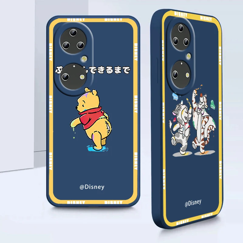 

Liquid Rope Cover Winnie the Pooh Donald Duck Phone Case For Huawei P50 P40 P30 P20 Pro Lite E Nova Y70 5T 9 Y9S Y9A Y9 Y6 5G