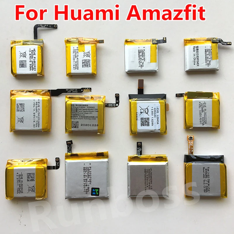 Аккумулятор для Huami Amazfit Bip Ares Pace A1609 Trex GTR 2 2e Stratos 3 Pop Pro 47 мм 42 GTS2 Mini PL 412120 H 402022 GH 402120 В