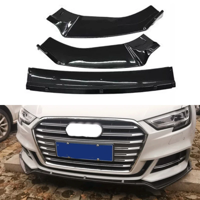 

Подходит для Audi A3/S3/RS3 2013-2020, специальная Улучшенная Передняя лопата, улучшенная передняя губа, полоса из углеродного волокна, ярко-черный