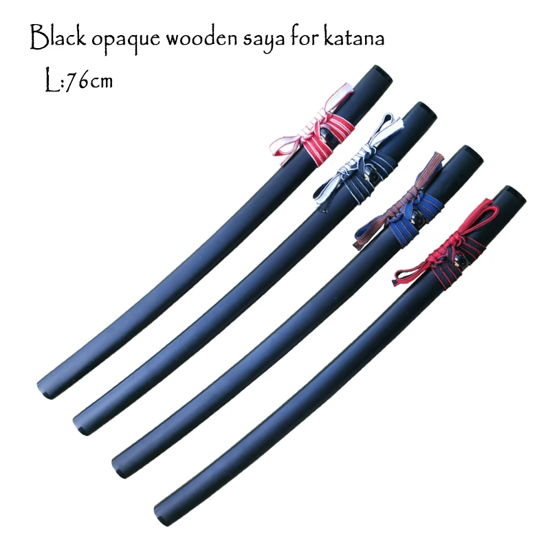 Katana de madera Saya para espada samurái japonesa, vaina opaca negra, vaina con Sageo, suministro nuevo de oro Shitodom