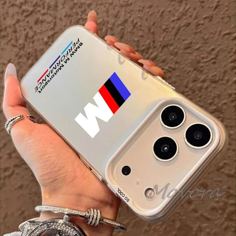 Фото Чехол для телефона B-BMW-Car для iPhone 17 Air 16 E 15 14 Plus 13 12 11 Pro Max 2, мягкий матовый, прозрачный, с эффектом желе, 2-в-1, с наклейками №5