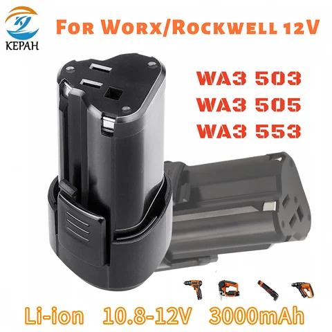 KEPAH Литиевая батарея 12В 3000 мАч для Worx WA3503