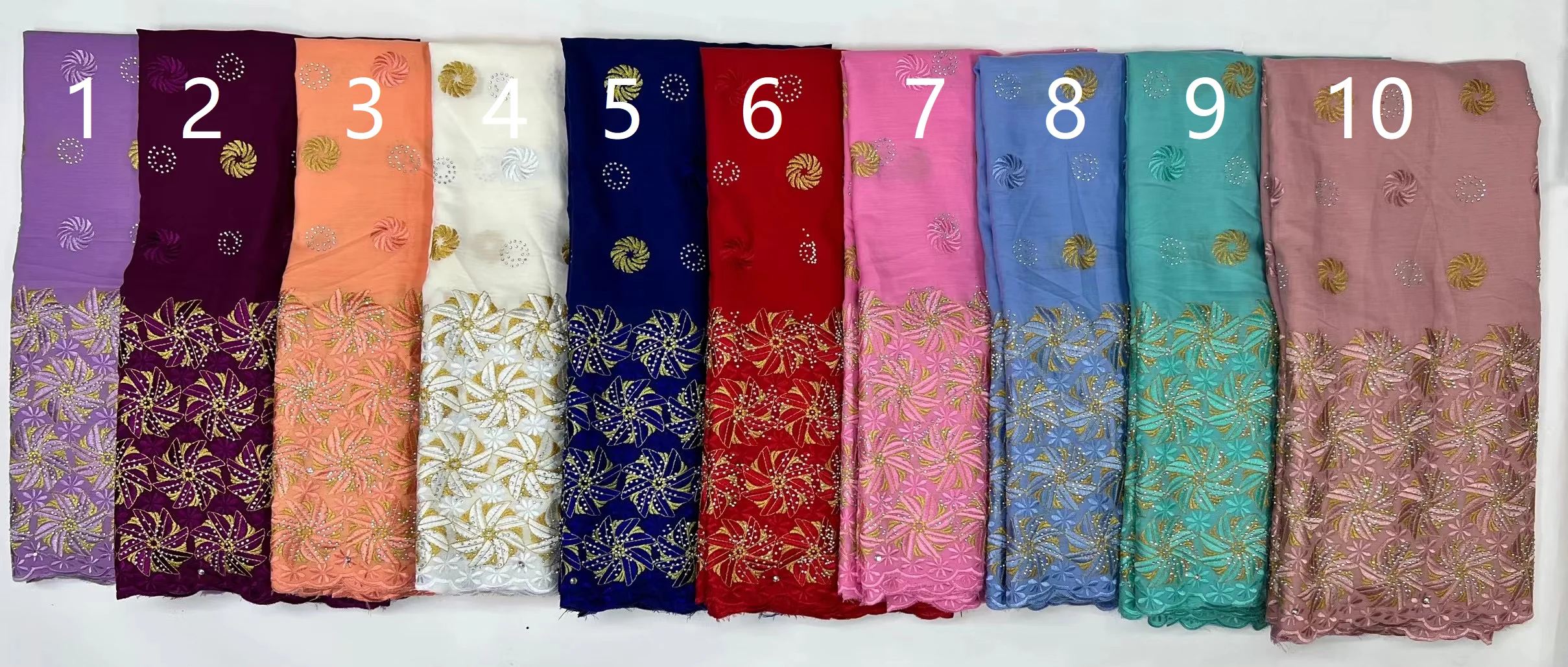 5 ярдов вышитая хлопчатобумажная кружевная ткань с ветряной мельницей 2023