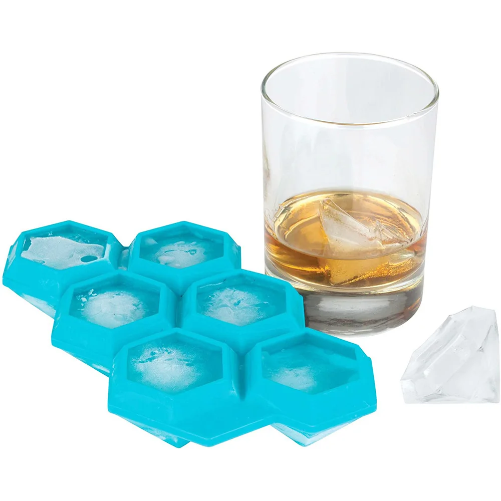 

3D Ice Cube Trays Diamond Shaped Silicone Chocolate Molds 6 Cavity Geometric Silicone Mold For Resin/Candy Kitchen Gadgets A12