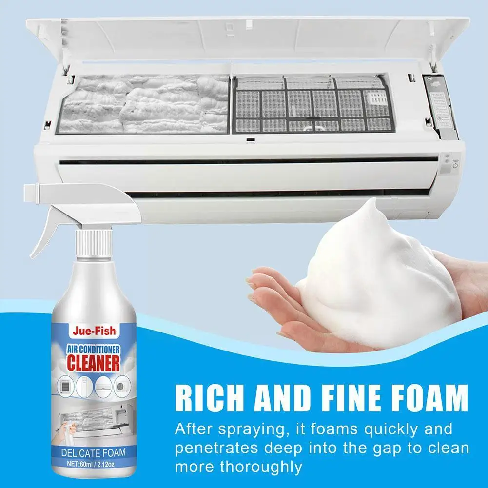 

60ML Air Conditioner Cleaner Multipurpose No Washing Foaming Cleaning Agent Powerful Cleaning For Car Radiators Fan Blades W3A9