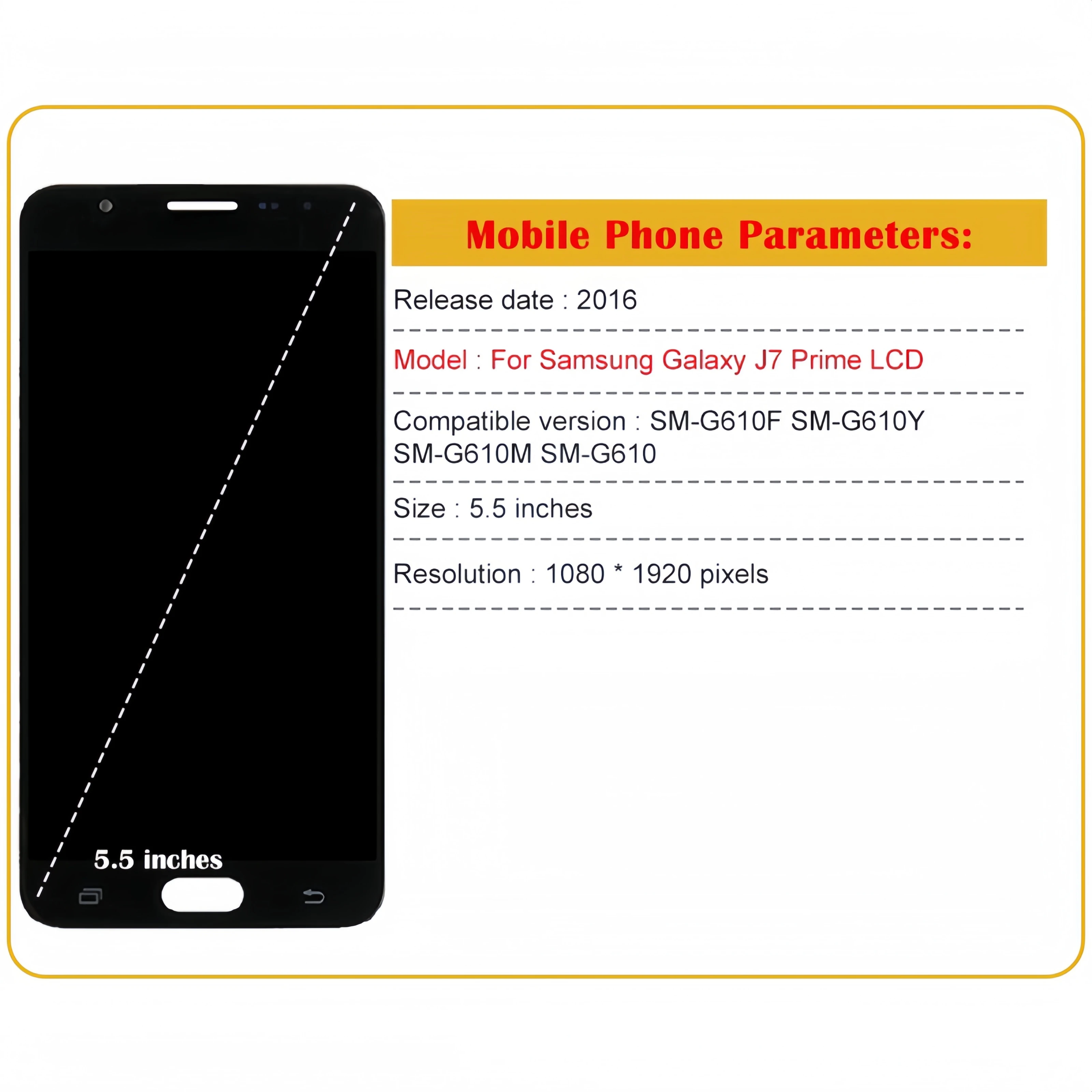 Для Samsung Galaxy J7 Prime 2016 SM-G610F SM-G610Y SM-G610M ЖК-дисплей с сенсорным экраном в сборе