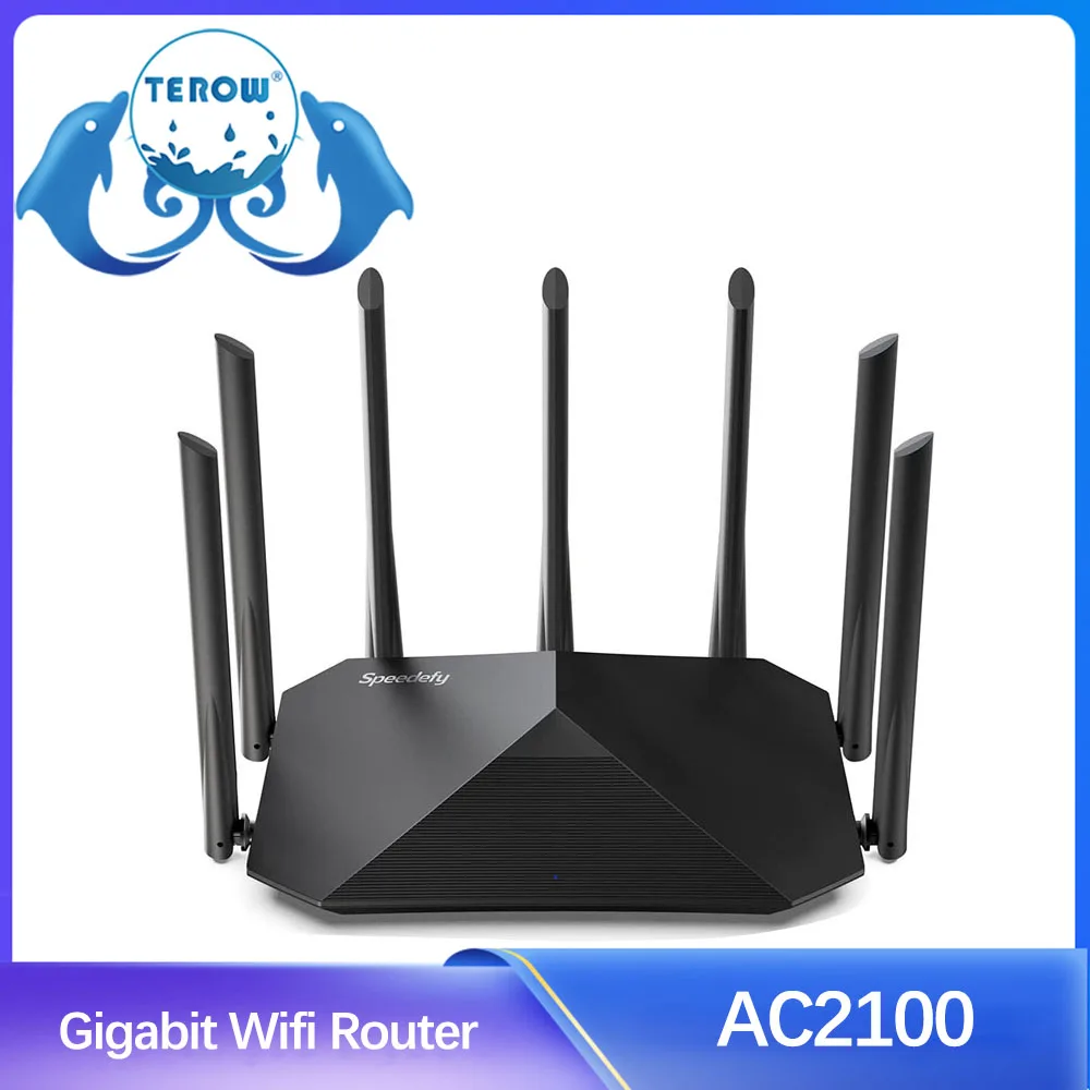 AC2100 Gigabit Wireless Router with 7pcs Dual Band Antennas 2.4&5G Wi-Fi High Speed for Gaming & Streaming Internet 2033Mbps