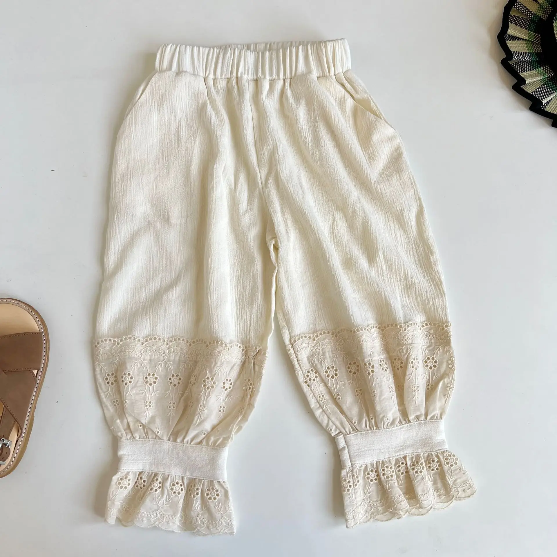 Freely Move 2022 Summer Girls' Clothing Sets Sweet Pleated Camisole Anti-Mosquito Pants Baby Kids Outfit Children Girls Clothes