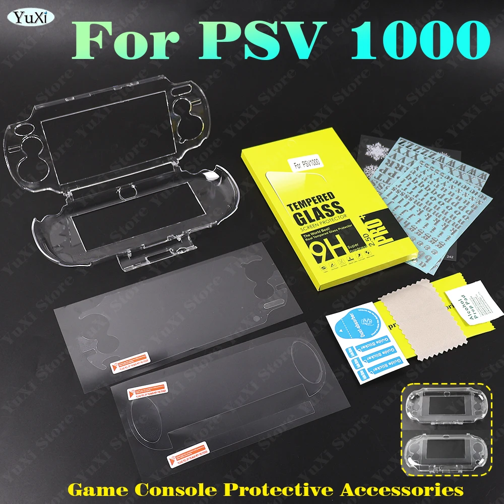 Фото Прозрачный защитный чехол из кристально чистого ПЭТ для PS Vita 1000, верхняя и нижняя защитные пленки, прозрачная крышка корпуса для PSV 1000 Game №1