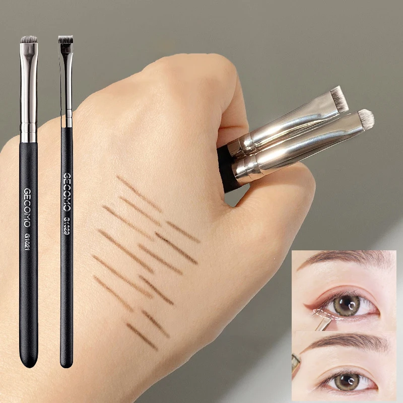 

New 1/2/3 Pcs Eye Makeup Brush Flat Eyeliner Brush Thin Eyebrow Blending Make Up Tools Contour Brush Soft Nylon Hair 3 Styles