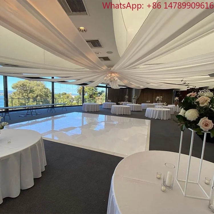 Фото Интерактивные наклейки для танцпола Human-Screen Interaction70s Rent Event Laminate Circular 20ft By 20ft Glossy White Dance Floor Decals For Weddings Interactive LE №1