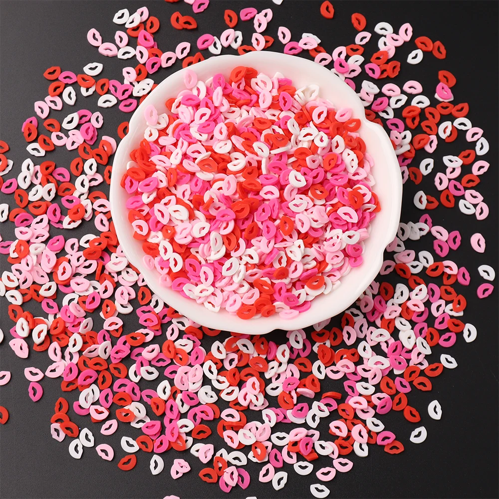 10g Lip Slices Charms for Resin Polymer Clay Slime Making 3D Fimo Assorted Pieces Sticker for DIY Crafts Nail Art Decoration