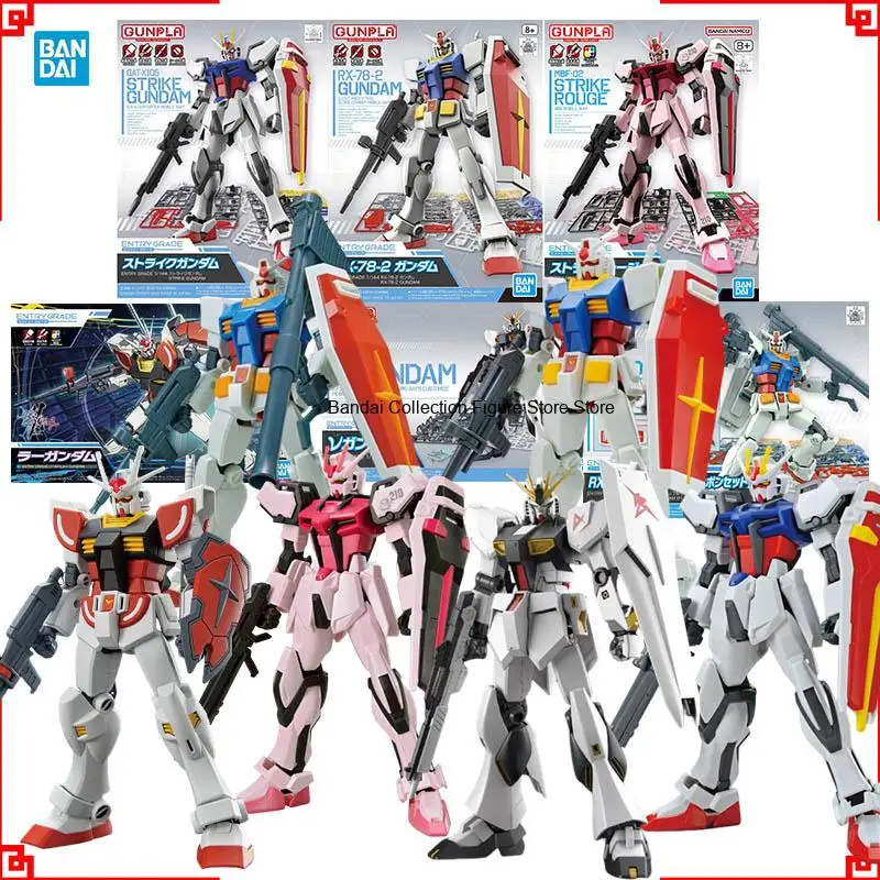 Фото Конструктор Bandai Gundam: Фигурка EG Strike Rouge Lah V RX-78-2 Strike, набор для сборки Gunpla, аниме-фигурки, игрушки, подарок для мальчика №1