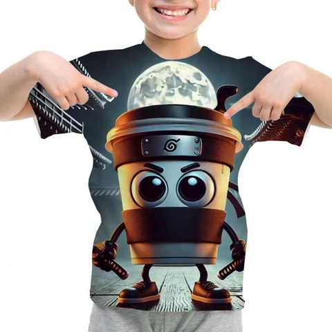 Детская футболка с итальянским мозгом, летние детские забавные топы с короткими рукавами с героями мультфильмов, модные футболки в стиле аниме, повседневная одежда для мальчиков и девочек, подарок