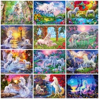 full square 5d diy diamond painting horse cross stitch bead embroidery animal horse rhinestone picture mosaic sunset home decor