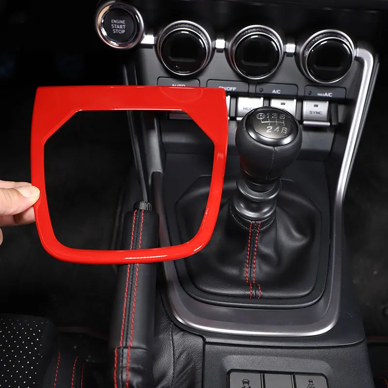 

For Toyota 86 For Subaru BRZ 22 car styling ABS carbon fiber/Red Car Gear Shift Panel Frame Cover trim sticker Auto Accessories