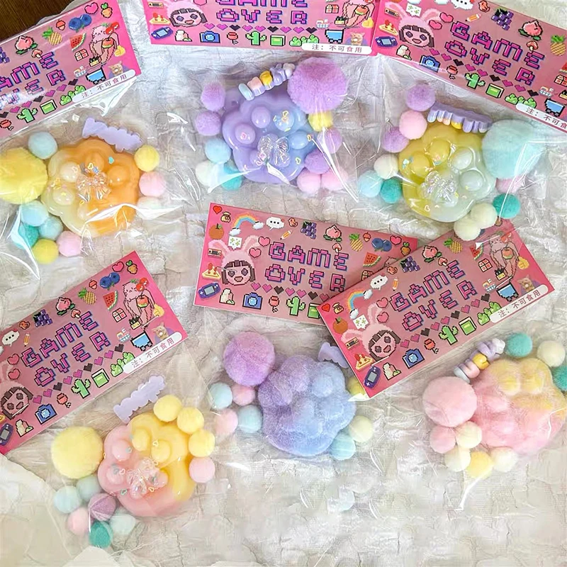 Игрушки для сжатия кошачьей лапы милые плюшевые кошачьи силиконовые медленные