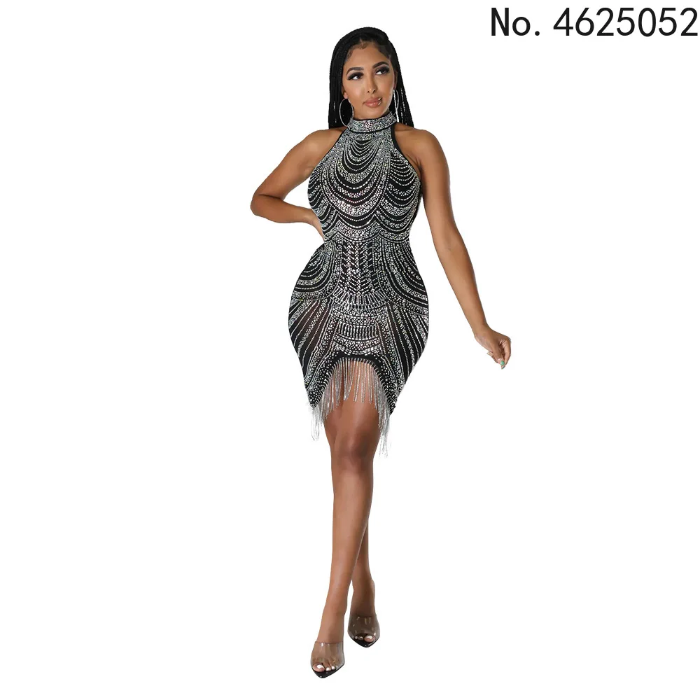 

Лето 2022, сексуальное черное платье в африканском стиле без рукавов с круглым вырезом, обычное мини-платье, африканские платья для женщин