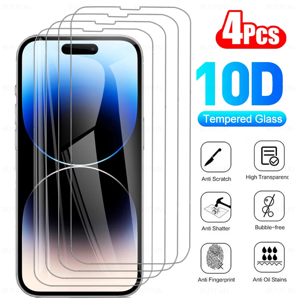 

4 шт. для iPhone 14 Pro закаленная пленка для Max Plus полное покрытие прозрачное защитное стекло Защита экрана телефона для iphone14 14pro